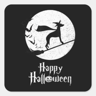 Funny Halloween Costume Witch WHIPPET Hondenliefhe Vierkante Sticker