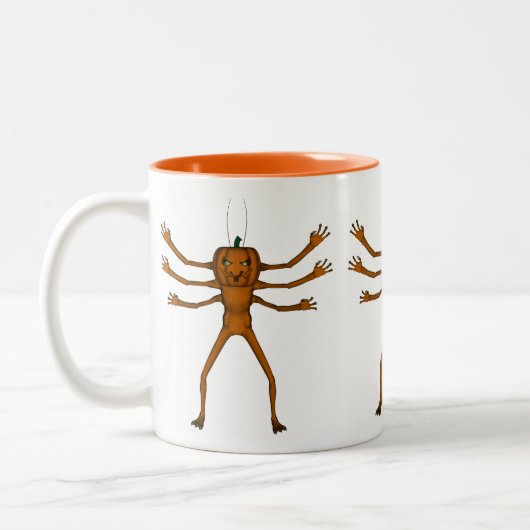 Funny Halloween Creeper Tweekleurige Koffiemok (Links)