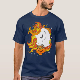 Funny Halloween Cute Candy Corn Unicorn Halloween T-shirt
