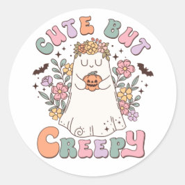 Funny Halloween Cute, maar Creepy Ronde Sticker