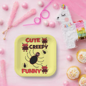 Funny Halloween Cute Spider Ghost Papieren Bordje (Feest)