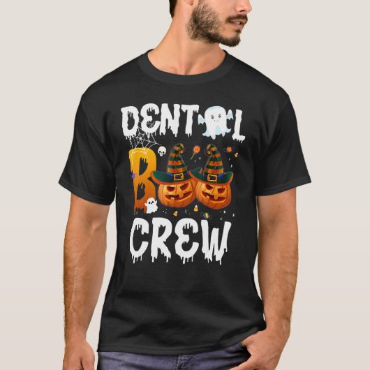 Funny Halloween Dental Boo Crew Nurse Dentist Doct T-shirt (Voorkant)