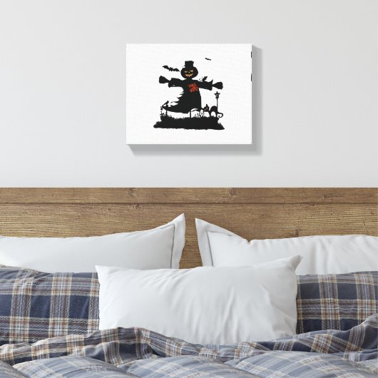 Funny halloween design met scarecrow canvas afdruk (Insitu (Slaapkamer))