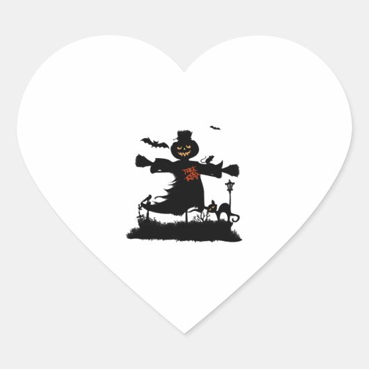 Funny halloween design met scarecrow hart sticker (Voorkant)