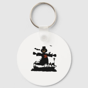 Funny halloween design met scarecrow sleutelhanger