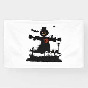 Funny halloween design met scarecrow spandoek