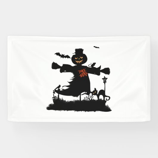 Funny halloween design met scarecrow spandoek (Horizontaal)