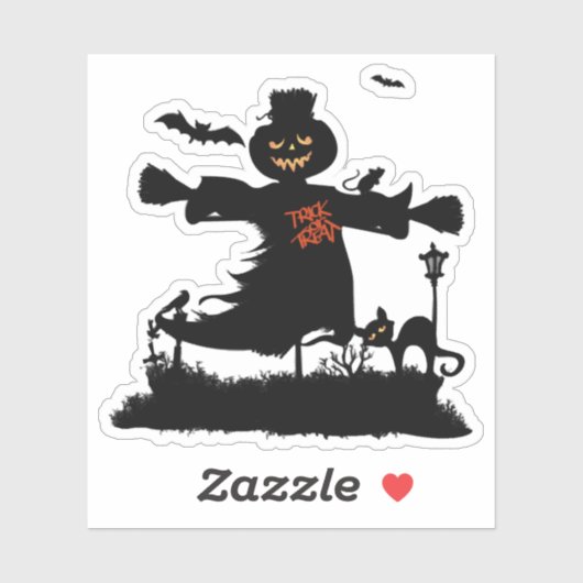 Funny halloween design met scarecrow sticker (Vel)