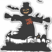 Funny halloween design met scarecrow sticker (Voorkant)