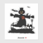 Funny halloween design met scarecrow sticker (Vel)