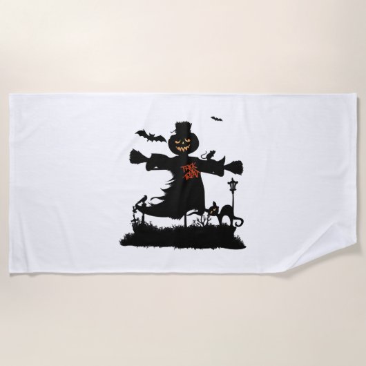 Funny halloween design met scarecrow strandlaken (Voorkant)