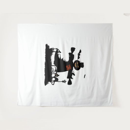 Funny halloween design met scarecrow wandkleed (Voorkant (horizontaal))