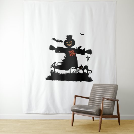 Funny halloween design met scarecrow wandkleed (In situ)