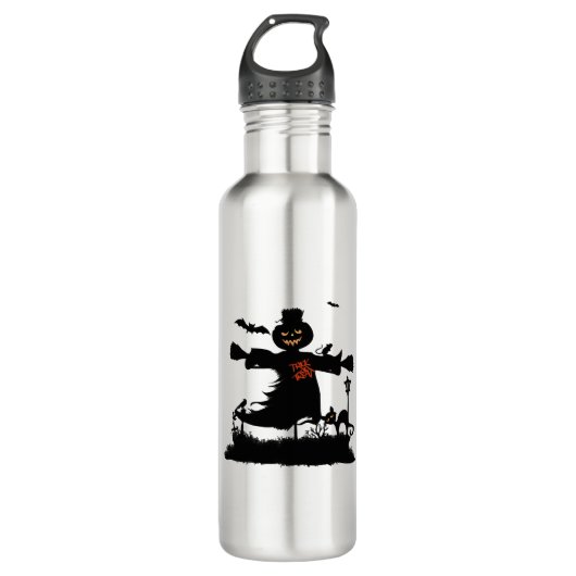Funny halloween design met scarecrow waterfles  (Voorkant)