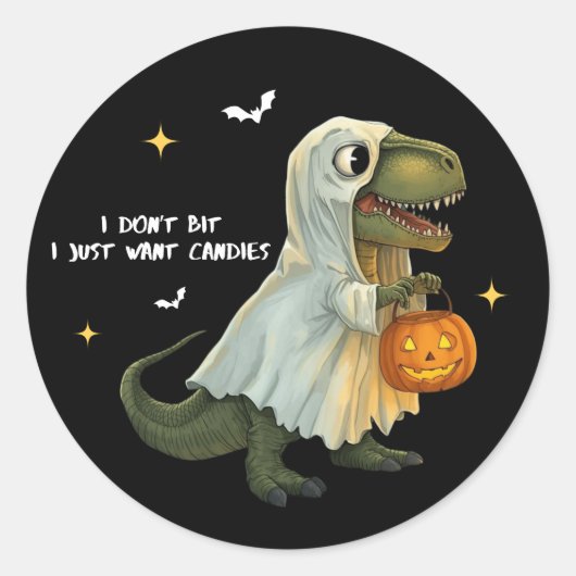 Funny Halloween Dinosaur Sticker (Voorkant)