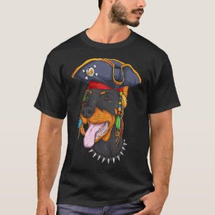 Funny Halloween Doberman Costume Scary Pirate Pet T-shirt
