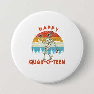 Funny Halloween Drink Skeleton Happy Quaroteen Ronde Button 7,6 Cm