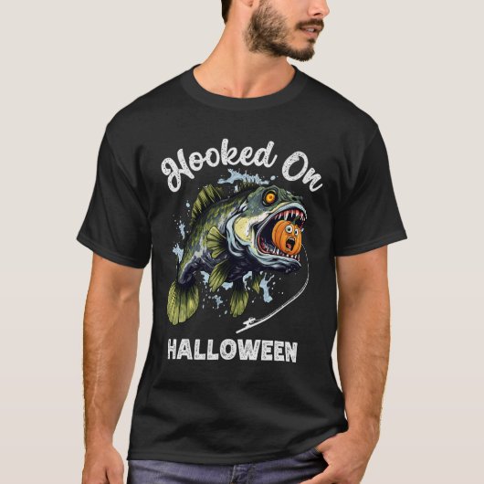 Funny Halloween Fishing Boys Mens Zombie B Fish Pu T-shirt (Voorkant)