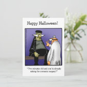 Funny Halloween Flat Wenskaart (Staand voorkant)