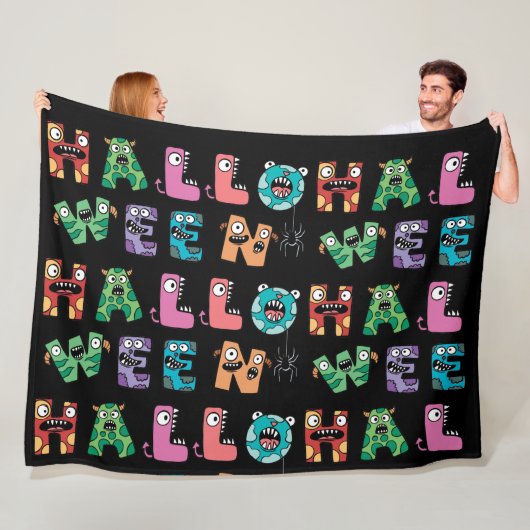 Funny Halloween Fleece Deken (In situ)