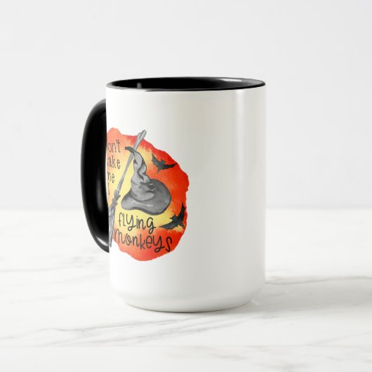 Funny Halloween FLYING MONKEYS Gezegde Mok (Voorkant links)
