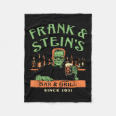 Funny Halloween Frank And Stein's Bar Grill Fleece Deken (Voorkant)