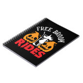 Funny Halloween Free Broom Rides Witch Pumpkins Notitieboek (Linkerzijde)