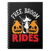 Funny Halloween Free Broom Rides Witch Pumpkins Notitieboek (Voorkant)