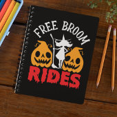 Funny Halloween Free Broom Rides Witch Pumpkins Notitieboek