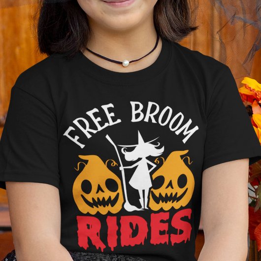 Funny Halloween Free Broom Rides Witch Pumpkins T-shirt