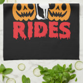 Funny Halloween Free Broom Rides Witch Pumpkins Theedoek (Gevouwen)