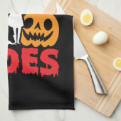 Funny Halloween Free Broom Rides Witch Pumpkins Theedoek (Quarter Fold)