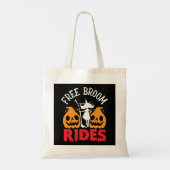 Funny Halloween Free Broom Rides Witch Pumpkins Tote Bag (Achterkant)