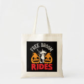 Funny Halloween Free Broom Rides Witch Pumpkins Tote Bag (Voorkant)