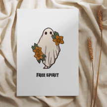 Funny Halloween Free Spirit Ghost Poster Afdrukbaa