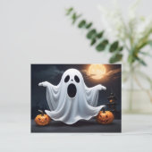Funny Halloween geest Briefkaart (Staand voorkant)