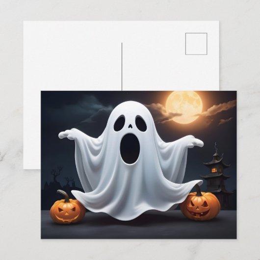 Funny Halloween geest Briefkaart (Voorkant / Achterkant)