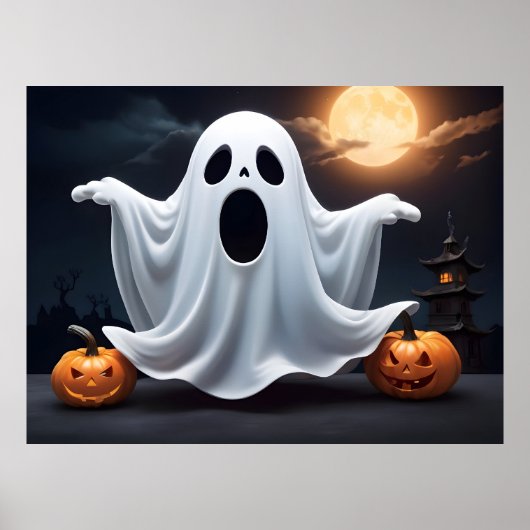 Funny Halloween geest Poster (Voorkant)