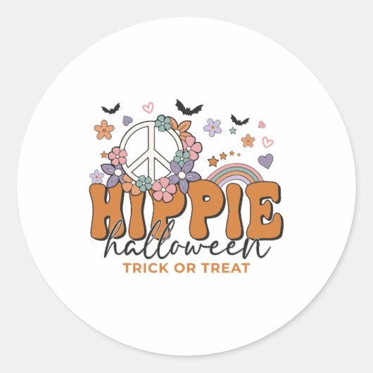 Funny Halloween gezegde Hippie Halloween Ronde Sticker (Voorkant)