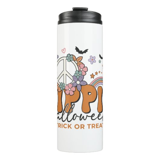 Funny Halloween gezegde Hippie Halloween Thermosbeker (Voorkant)
