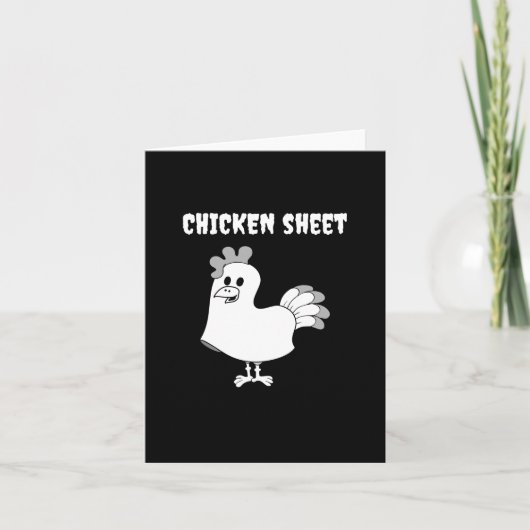 Funny Halloween Ghost Boo Sheet Pun Chicken Sheet Kaart (Voorkant)