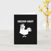Funny Halloween Ghost Boo Sheet Pun Chicken Sheet Kaart (Gele Bloem)