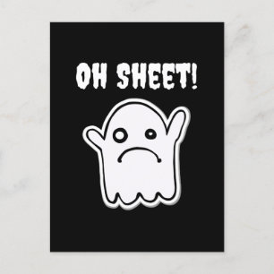 Funny Halloween Ghost Boo Sheet Pun Oh Blad Briefkaart