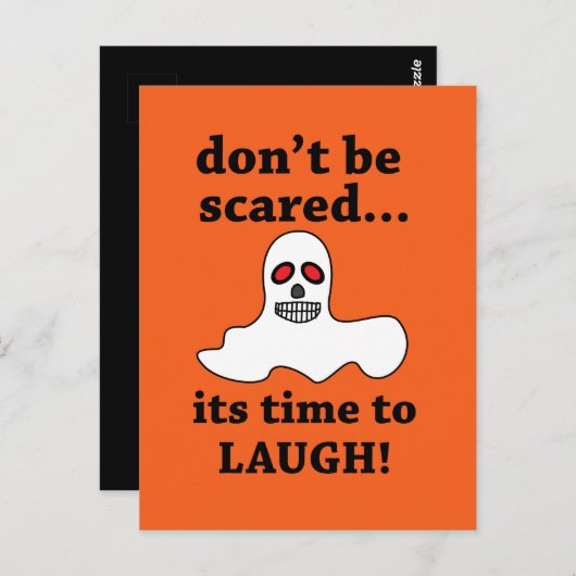 Funny Halloween Ghost Briefkaart (Voorkant / Achterkant)