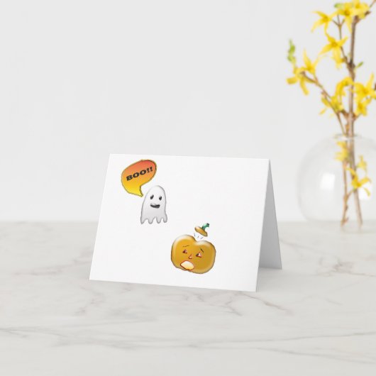 Funny Halloween Ghost Card Kaart (Gele Bloem)