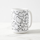 Funny Halloween Ghost Cat voor katten LoverMug Koffiemok (Voorkant rechts)
