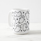 Funny Halloween Ghost Cat voor katten LoverMug Koffiemok (Voorkant links)