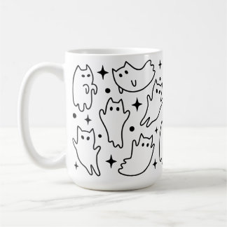 Funny Halloween Ghost Cat voor katten LoverMug Koffiemok