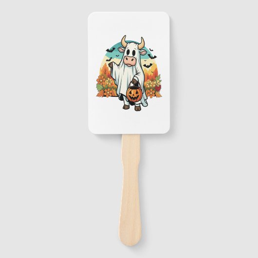 Funny Halloween Ghost Cow Handwaaier (Voorkant)