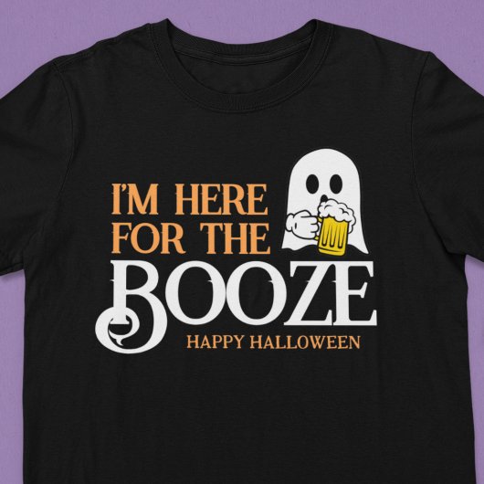 Funny Halloween Ghost Drink Bier Hier voor drank T-shirt